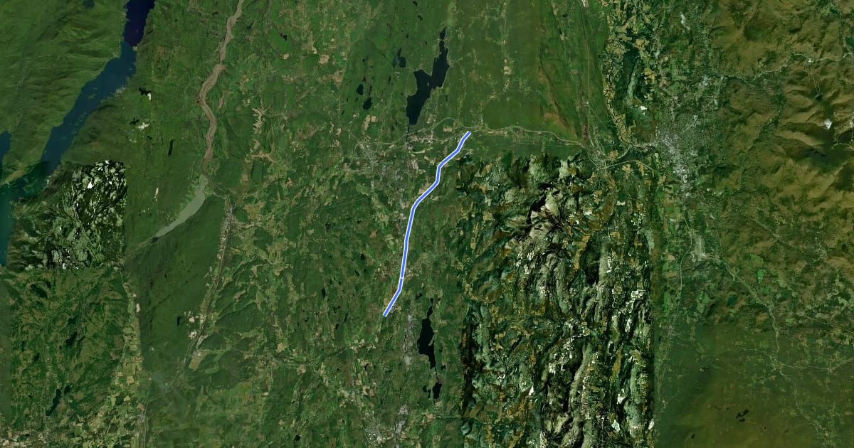 Маршрут D&H Rail Trail на спутниковом снимке