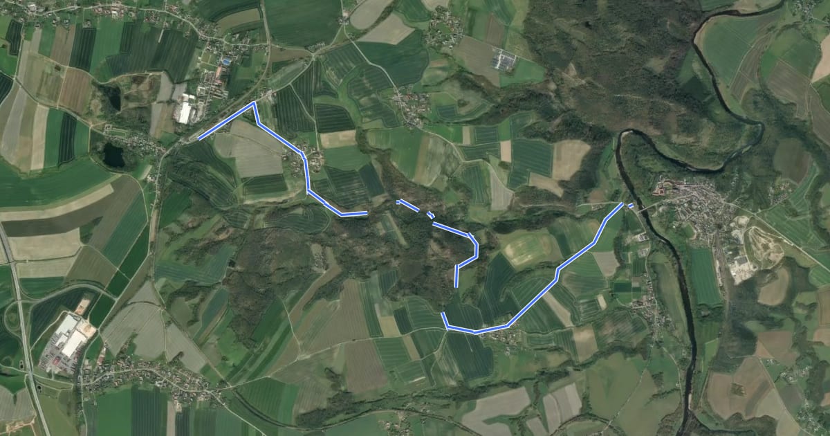Маршрут Dölitzschtalweg Wechselburg – Dölitzsch на спутниковом снимке
