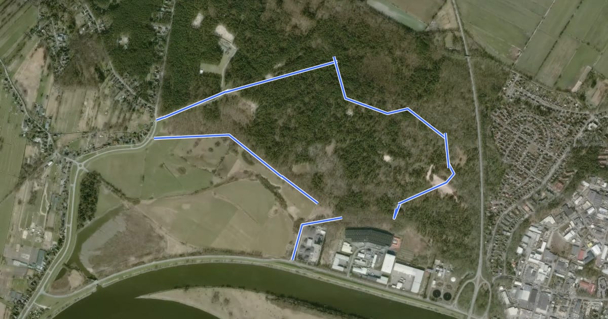 Маршрут Düneberger Sandberge, Rundweg 5 km на спутниковом снимке