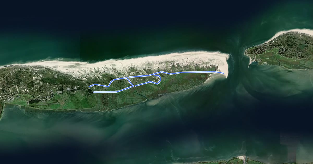 Маршрут Dünen-Heller-Weg на спутниковом снимке
