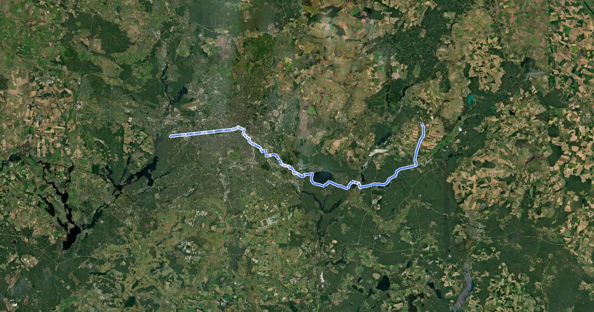 Маршрут D-Netz Route 3 на спутниковом снимке