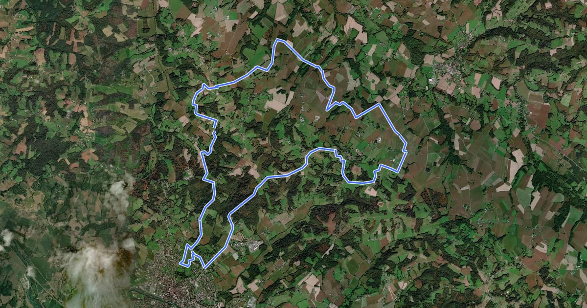 Маршрут D'Orthez à Bonnut (VTT Nord) на спутниковом снимке