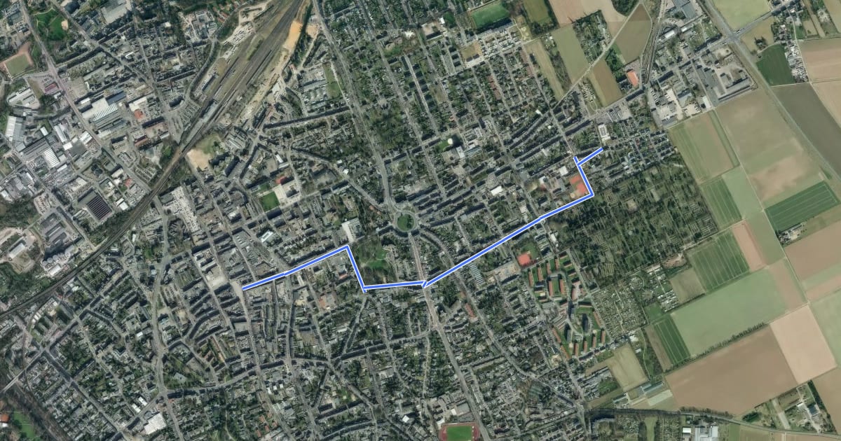 Маршрут Düren (05) - Düren (85) на спутниковом снимке