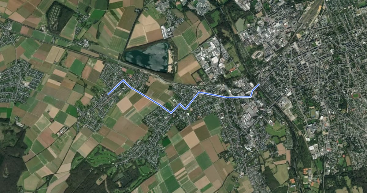 Маршрут Düren (09) - Düren (45) на спутниковом снимке