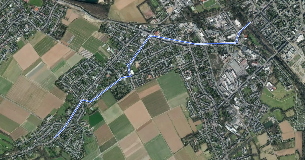 Маршрут Düren (09) - Düren (49) на спутниковом снимке
