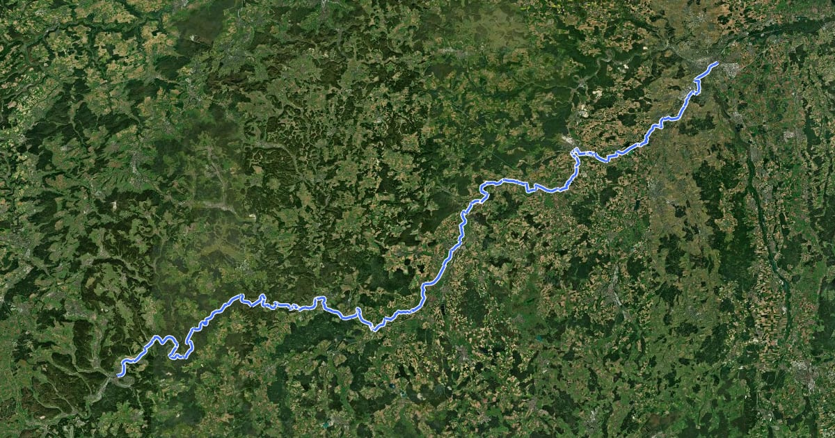Маршрут D-Route 6 - Donauroute [Tuttlingen - Ulm] на спутниковом снимке