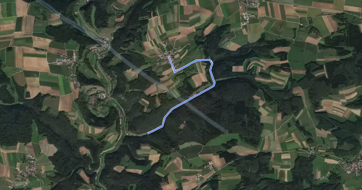 Маршрут Dürrenstetten - Heiligental на спутниковом снимке