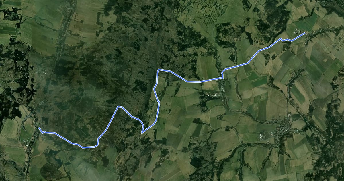 Маршрут Dětřichov nad Bystřicí, napojení na 6029 - Bílčice, napojení na 6142 на спутниковом снимке