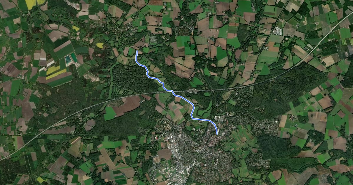 Маршрут Dötlingen (09) - Wildeshausen (40) на спутниковом снимке