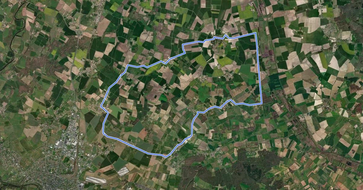 Маршрут D'un village à l'autre на спутниковом снимке