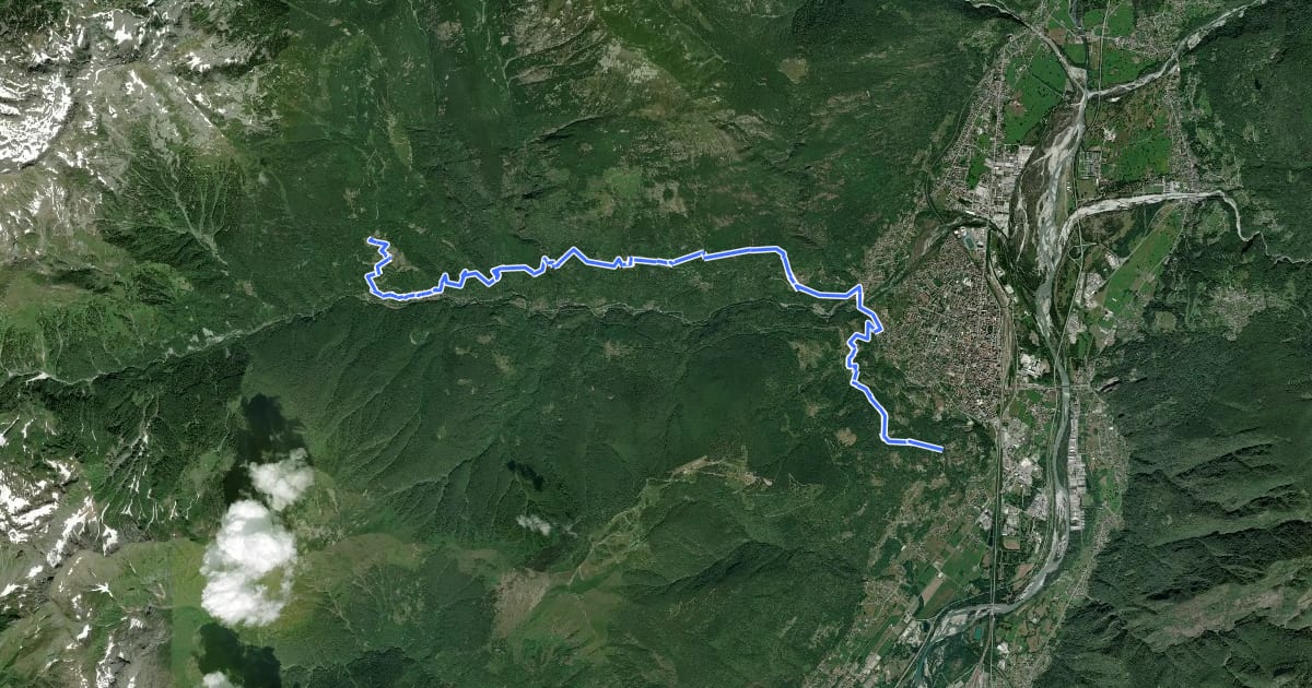 Маршрут D00 - Quarta sezione: Graniga - Monte Calvario на спутниковом снимке