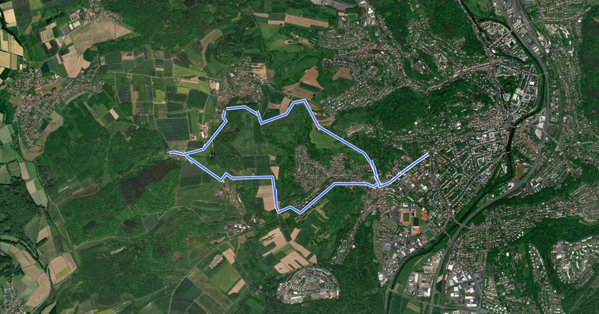Маршрут [D1] Rundwanderweg Wilhelmsplatz Dammühle на спутниковом снимке