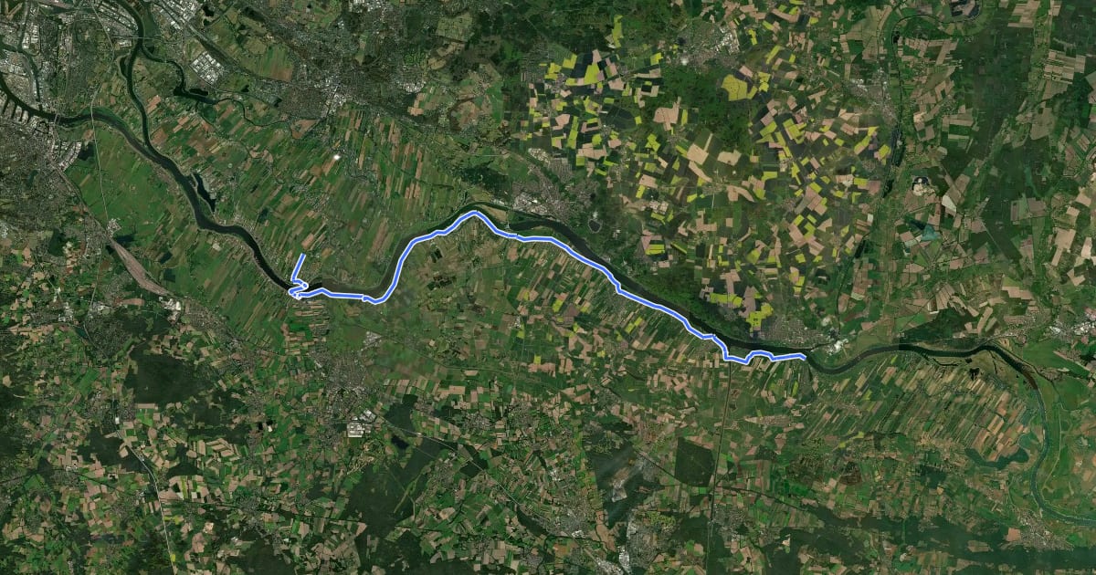 Маршрут [D10] Elberadweg linkselbisch [Abschnitt D] на спутниковом снимке