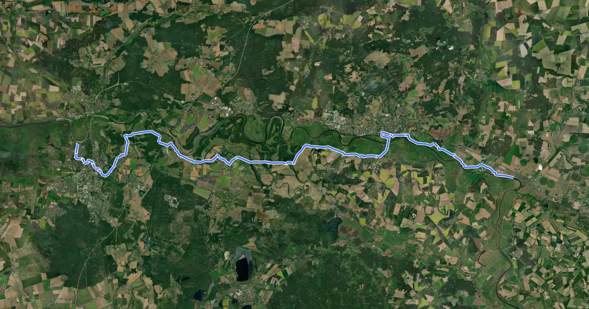 Маршрут [D10] Elberadweg linkselbisch [Abschnitt K] на спутниковом снимке