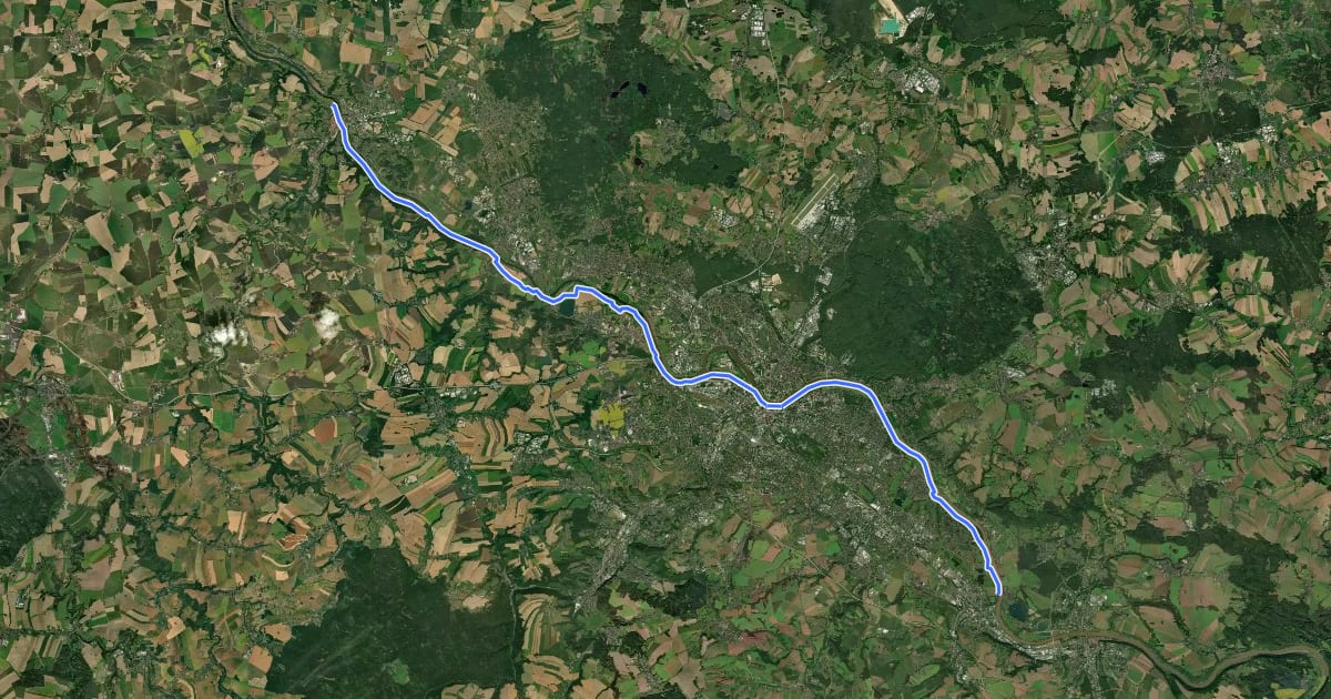 Маршрут [D10] Elberadweg linkselbisch [Abschnitt N] на спутниковом снимке