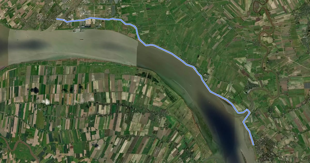 Маршрут [D10] Elberadweg rechtselbisch [Abschnitt A] на спутниковом снимке