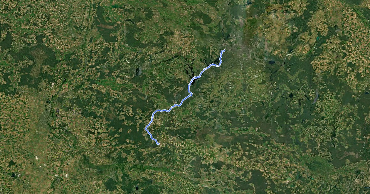Маршрут [D11] Ostsee-Oberbayern 04 [Brandenburg Süd] на спутниковом снимке
