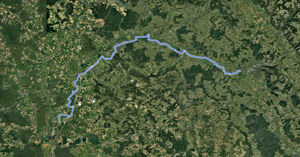 Маршрут [D11] Ostsee-Oberbayern 11 [Oberfranken Mitte] на спутниковом снимке
