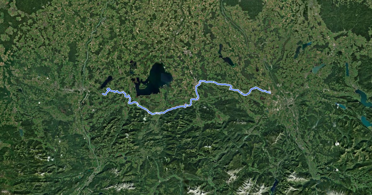 Маршрут [D11] Ostsee-Oberbayern 17 [Oberbayern Süd] на спутниковом снимке