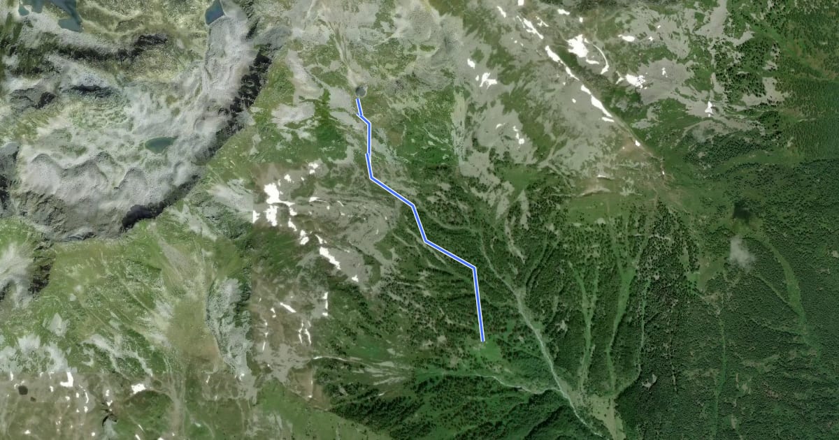 Маршрут D14a - Alpe Oriaccia - Lago di Oriaccia на спутниковом снимке