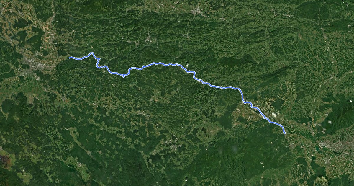 Маршрут D2 Dolsko-Trbovlje-Brežice-državna meja (Savska kolesarska pot) на спутниковом снимке