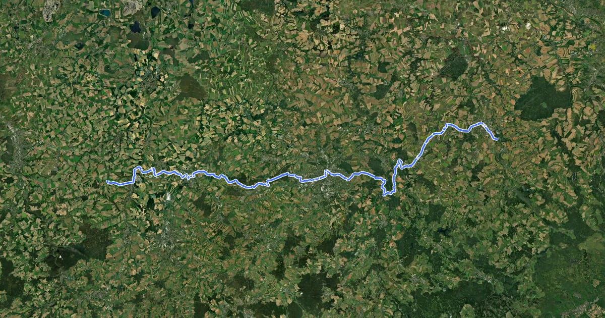 Маршрут [D4] Mittelland-Route (Sachsen-West) на спутниковом снимке