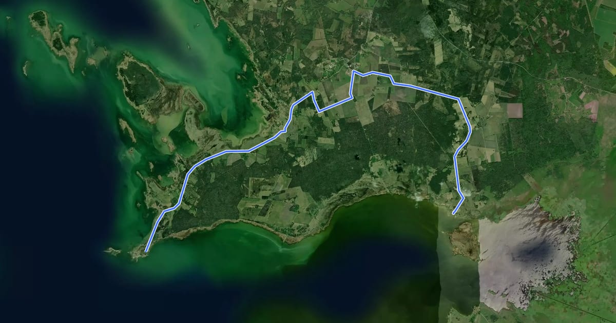 Маршрут d46_Euroopa matkarada E9, Eesti на спутниковом снимке