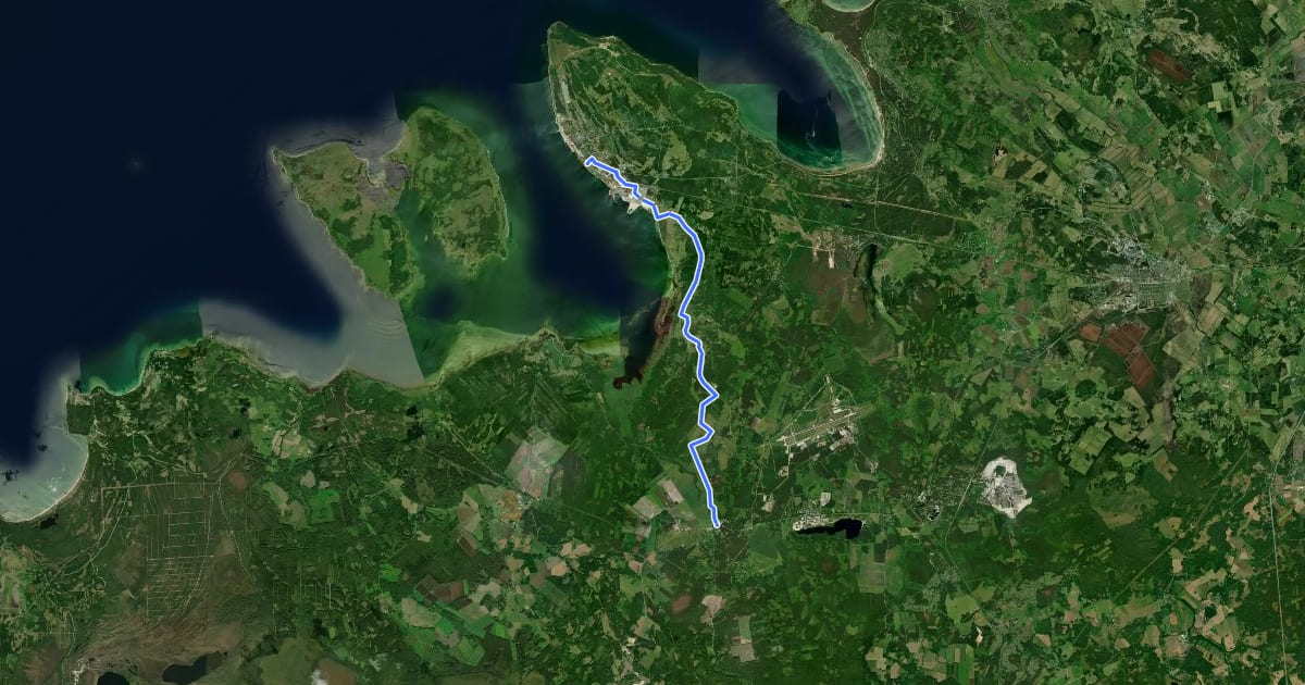 Маршрут d55_Euroopa matkarada E9, Eesti на спутниковом снимке