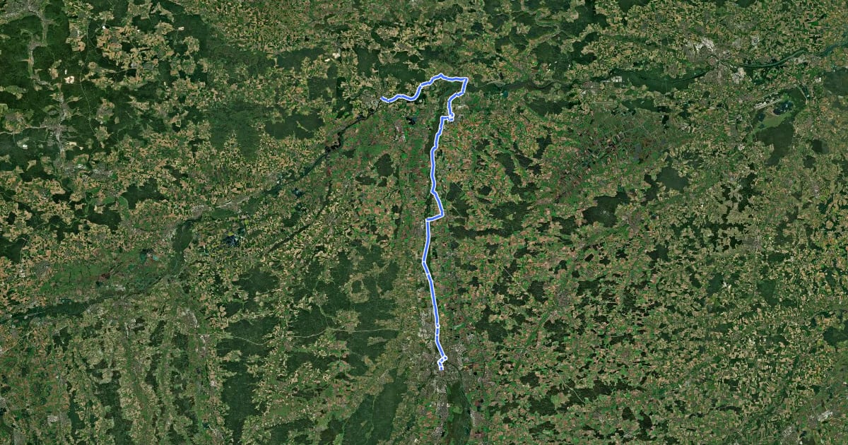 Маршрут [D9] Weser-Romantische Straße Teil 9 на спутниковом снимке