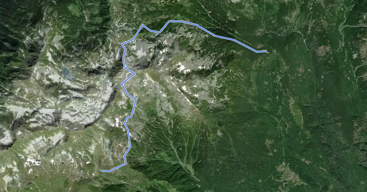Маршрут Da Rifugio a Rifugio - Tappa 2 на спутниковом снимке