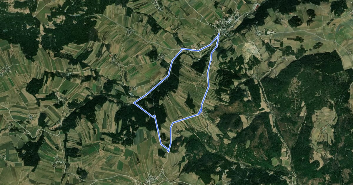 Маршрут Da stoanige Weg - Eisen-Route на спутниковом снимке