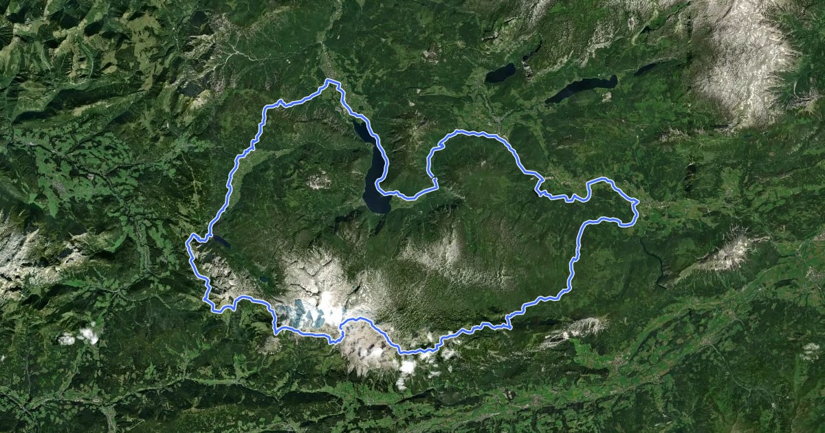 Маршрут Dachsteinrundwanderweg на спутниковом снимке