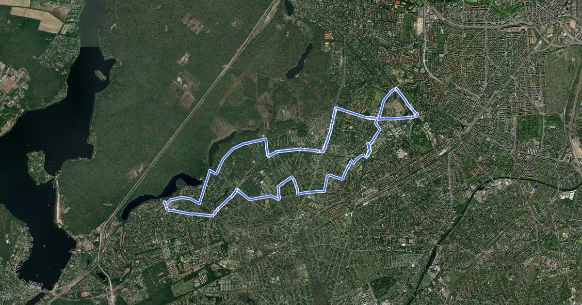 Маршрут Dahlem Route на спутниковом снимке