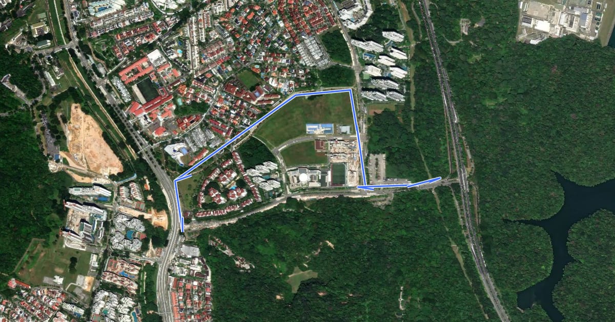 Маршрут Dairy Farm Park Connector на спутниковом снимке