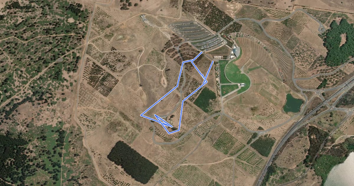 Маршрут Dairy Farmers Hill Circuit на спутниковом снимке