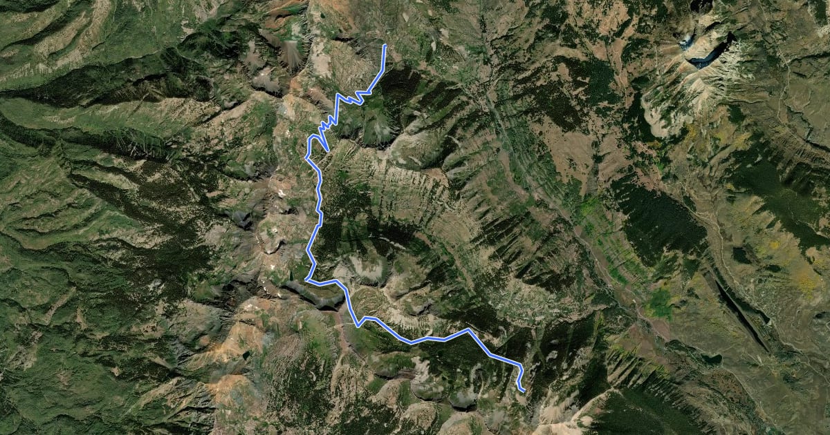Маршрут Daisy Pass 404 Trail на спутниковом снимке
