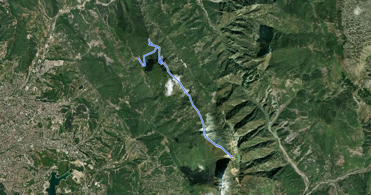 Маршрут Dajti Ridge на спутниковом снимке
