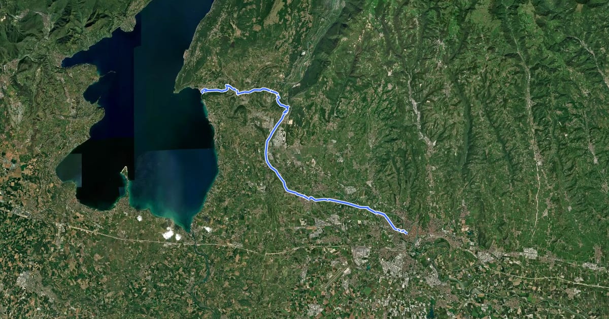 Маршрут Dal Lago di Garda a Venezia (part Lago di Garda - Verona) на спутниковом снимке