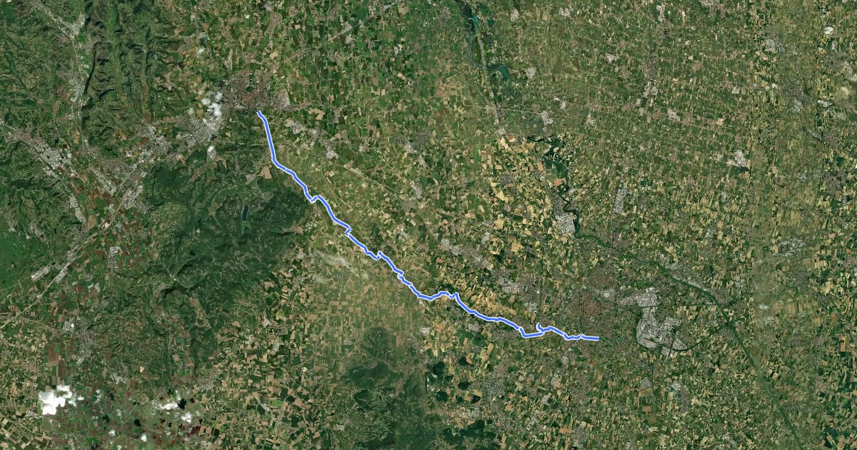 Маршрут Dal Lago di Garda a Venezia (part Vicenza-Padova) на спутниковом снимке