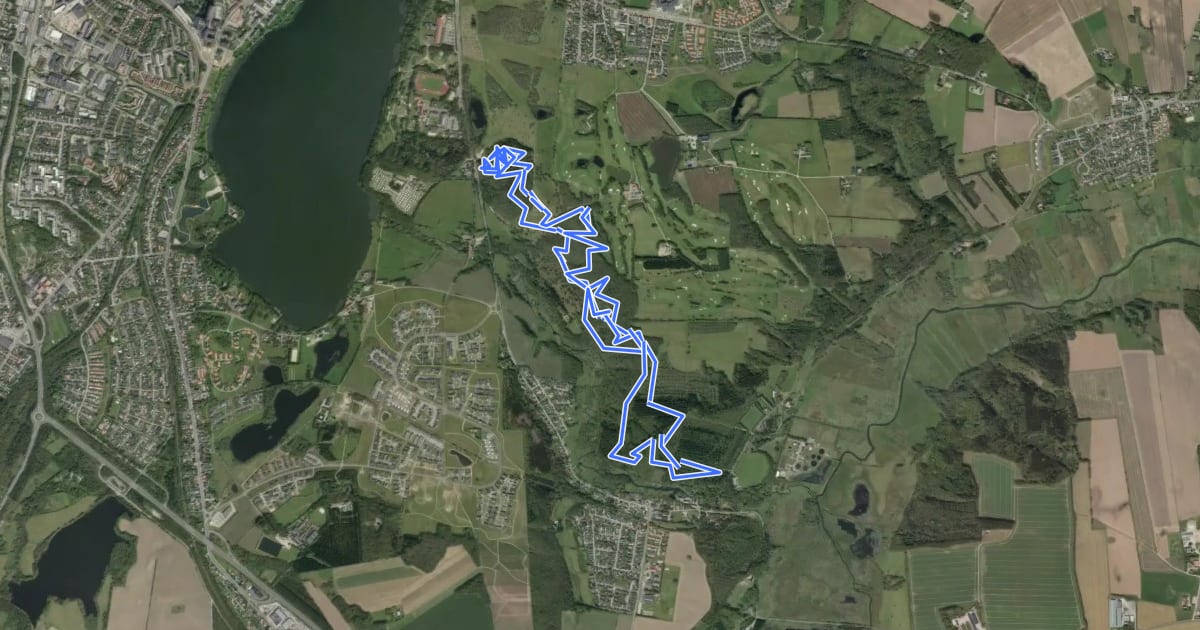 Маршрут Ødalen MTB Rød на спутниковом снимке