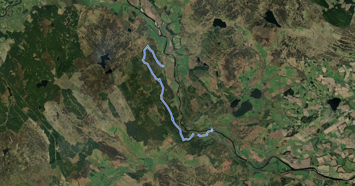 Маршрут Dalguise to Dunkeld на спутниковом снимке