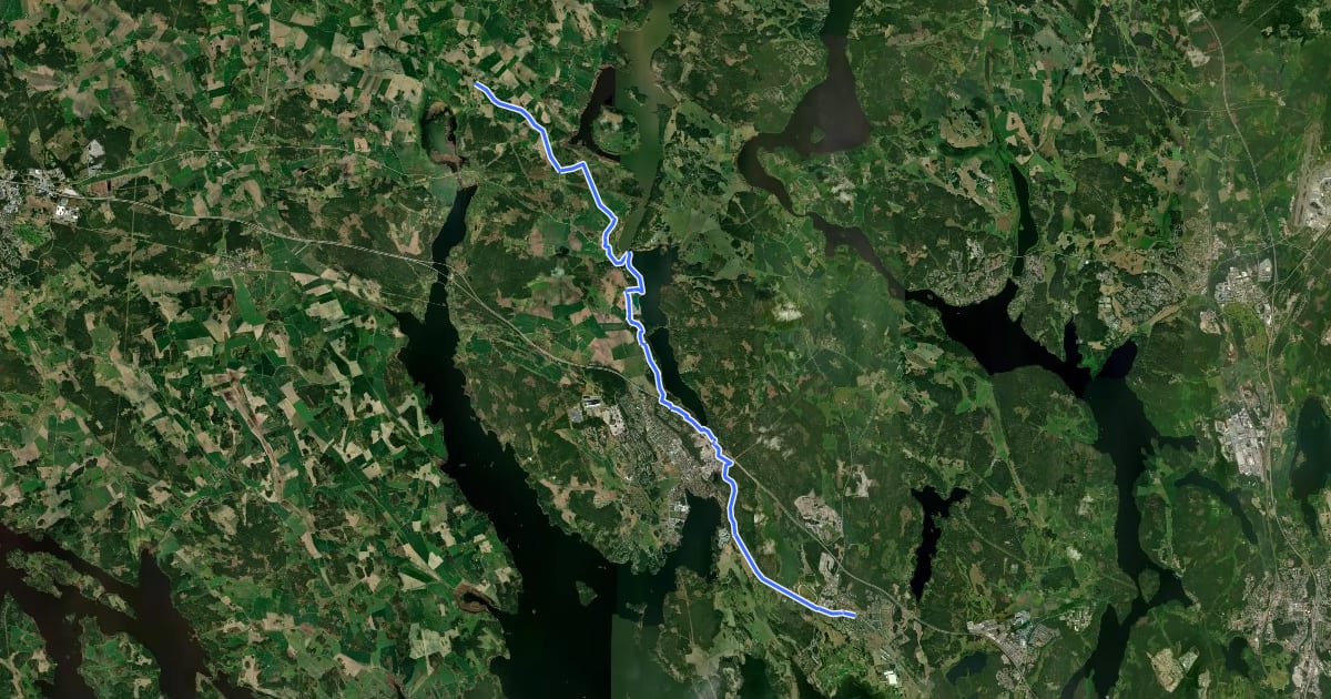 Маршрут Dalkarlsvägen etapp 10 на спутниковом снимке