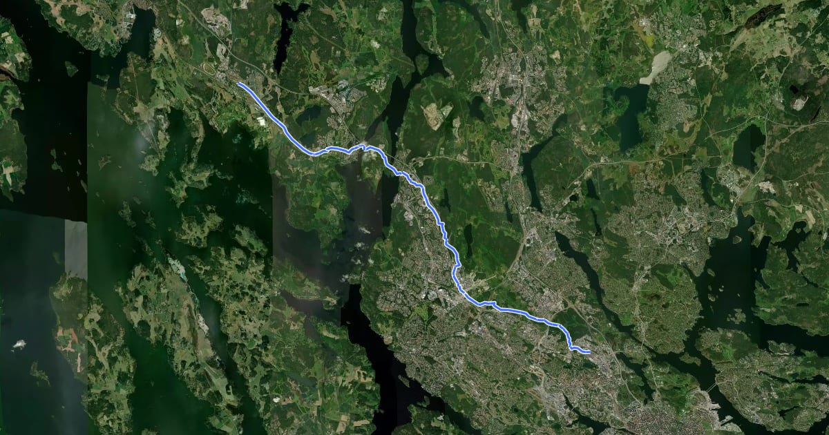 Маршрут Dalkarlsvägen etapp 11 на спутниковом снимке