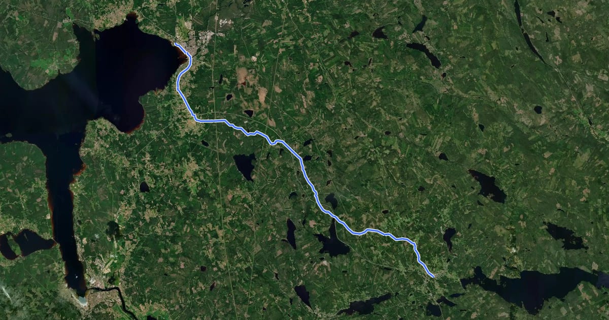 Маршрут Dalkarlsvägen etapp 3a на спутниковом снимке