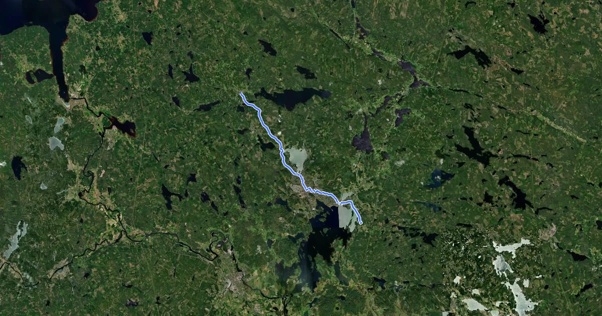 Маршрут Dalkarlsvägen etapp 4 на спутниковом снимке