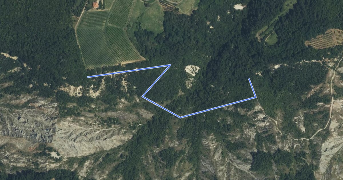 Маршрут Dall'Africa a Monte Gennaro на спутниковом снимке