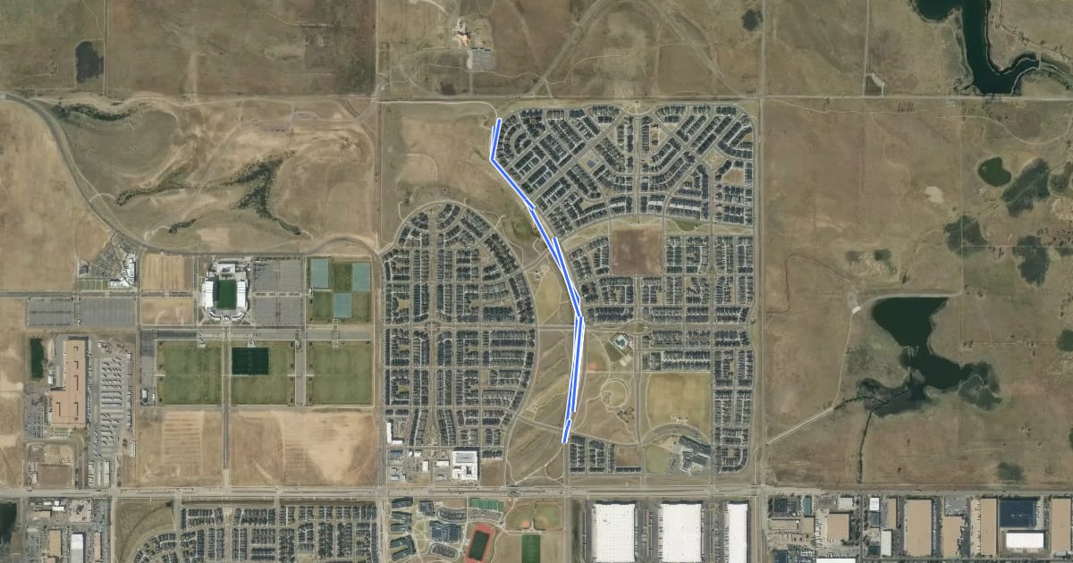 Маршрут Dallas Street на спутниковом снимке