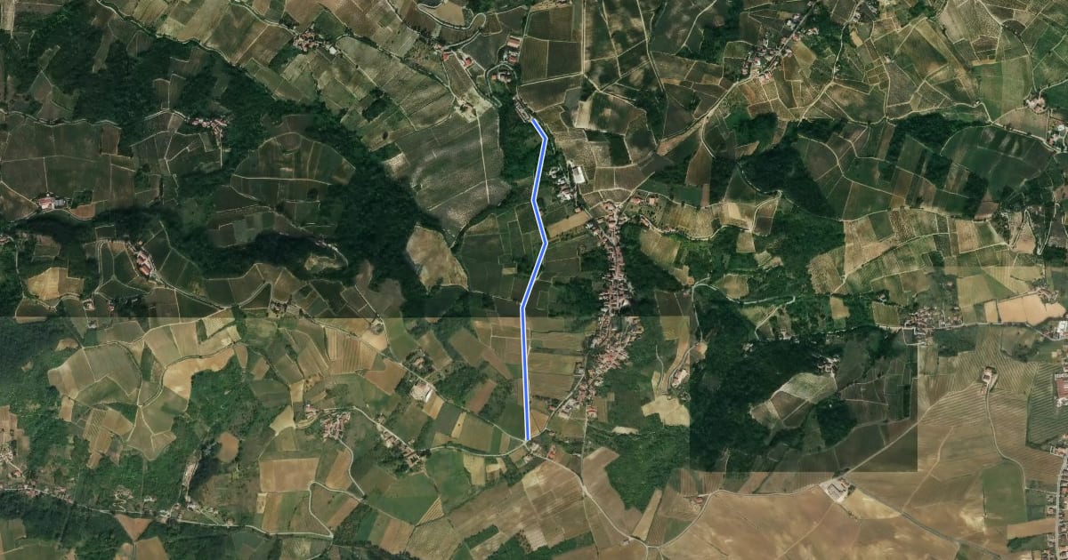 Маршрут Dalle cinque strade a Castagnara lungo la strada della peschiera на спутниковом снимке
