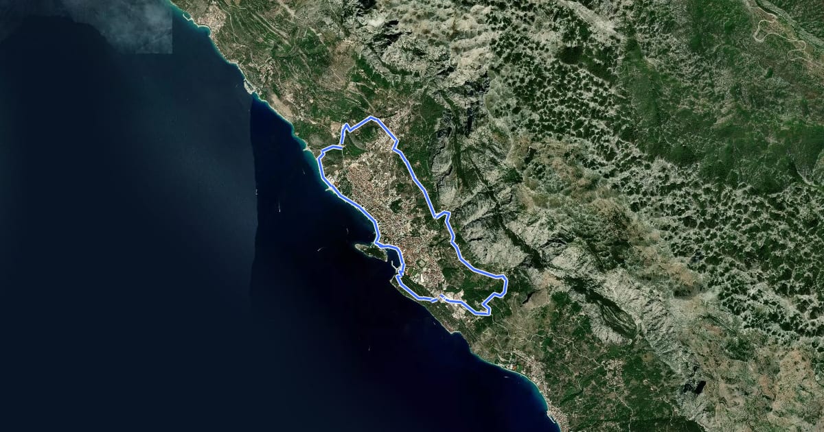 Маршрут Dalmatia by bike 4 на спутниковом снимке
