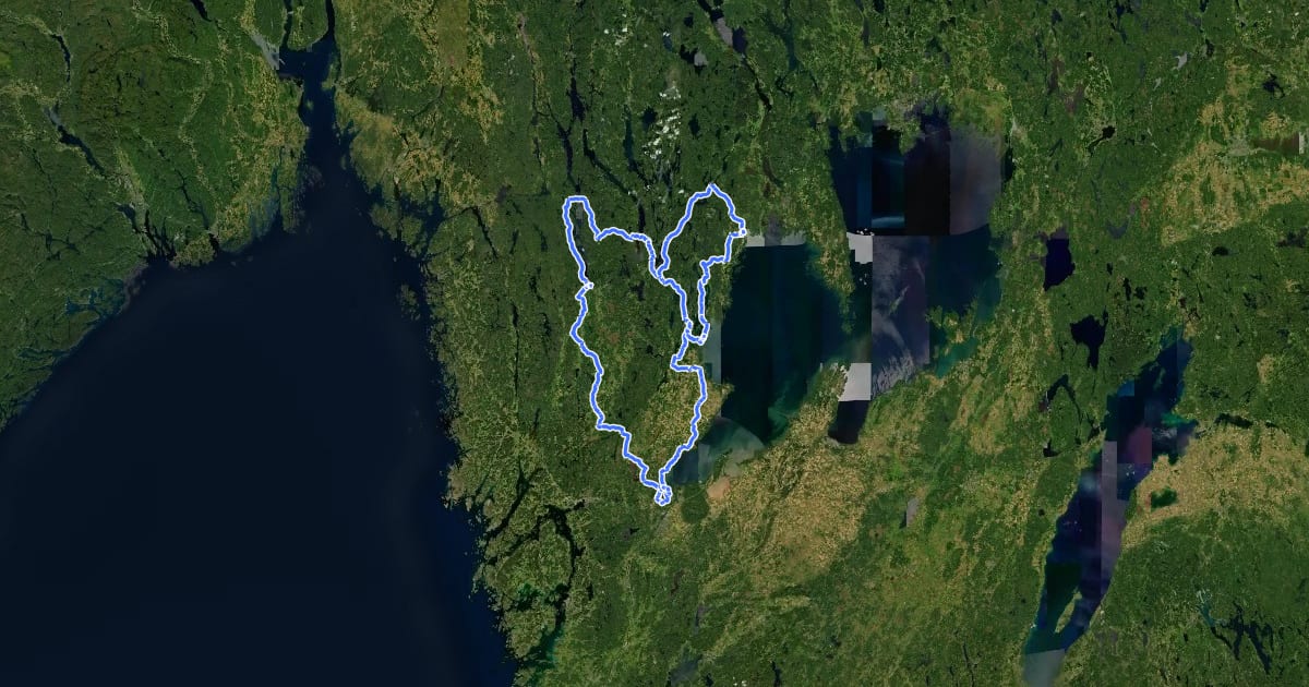 Маршрут Dalslandsleden на спутниковом снимке